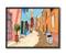 Stupell Industries European Roadside with Blue Street Vespa Wall Art in Black Frame